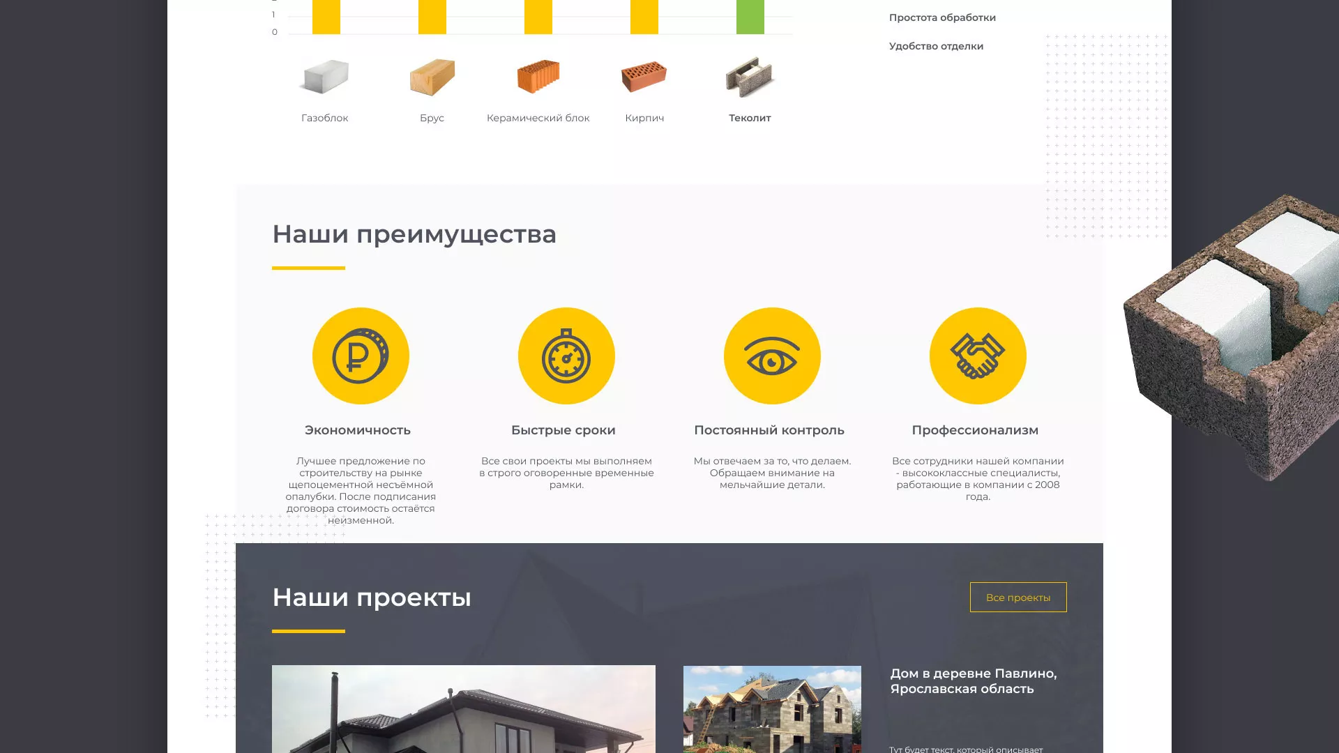 Создание сайта для строительной компании «ЭКОДОМ» в Зубцове