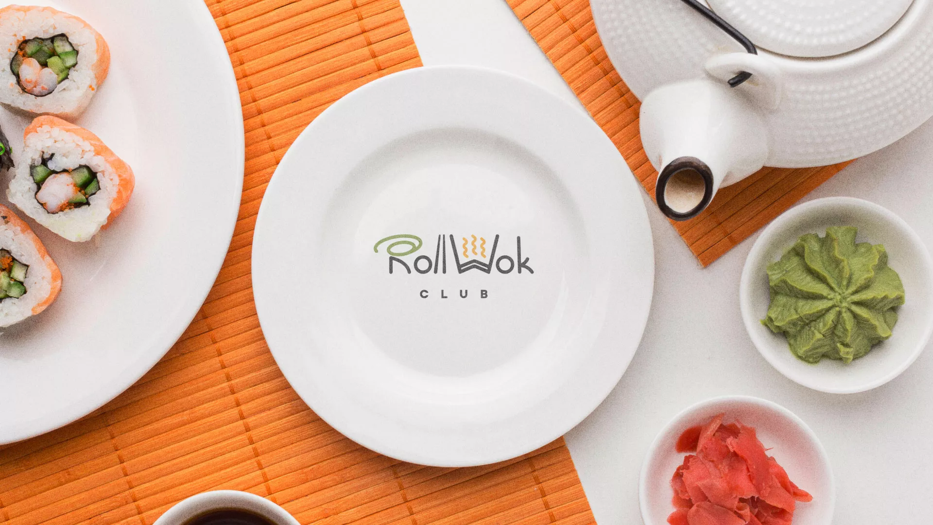 Разработка логотипа и фирменного стиля в Зубцове для суши-бара «Roll Wok Club» Разработка логотипа и фирменного стиля в Зубцове для суши-бара «Roll Wok Club»